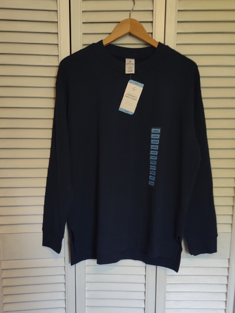 NWT Member's Mark French Terry Sweatshirt Navy Size S M L Small Medium Large